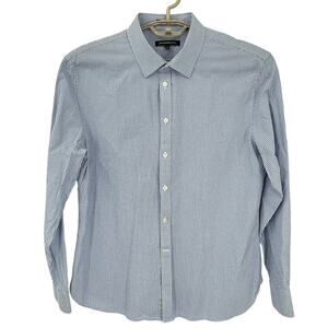 John Varvatos Mens Superfine Cotton Button Down Plaid Shirt Size 17 Long